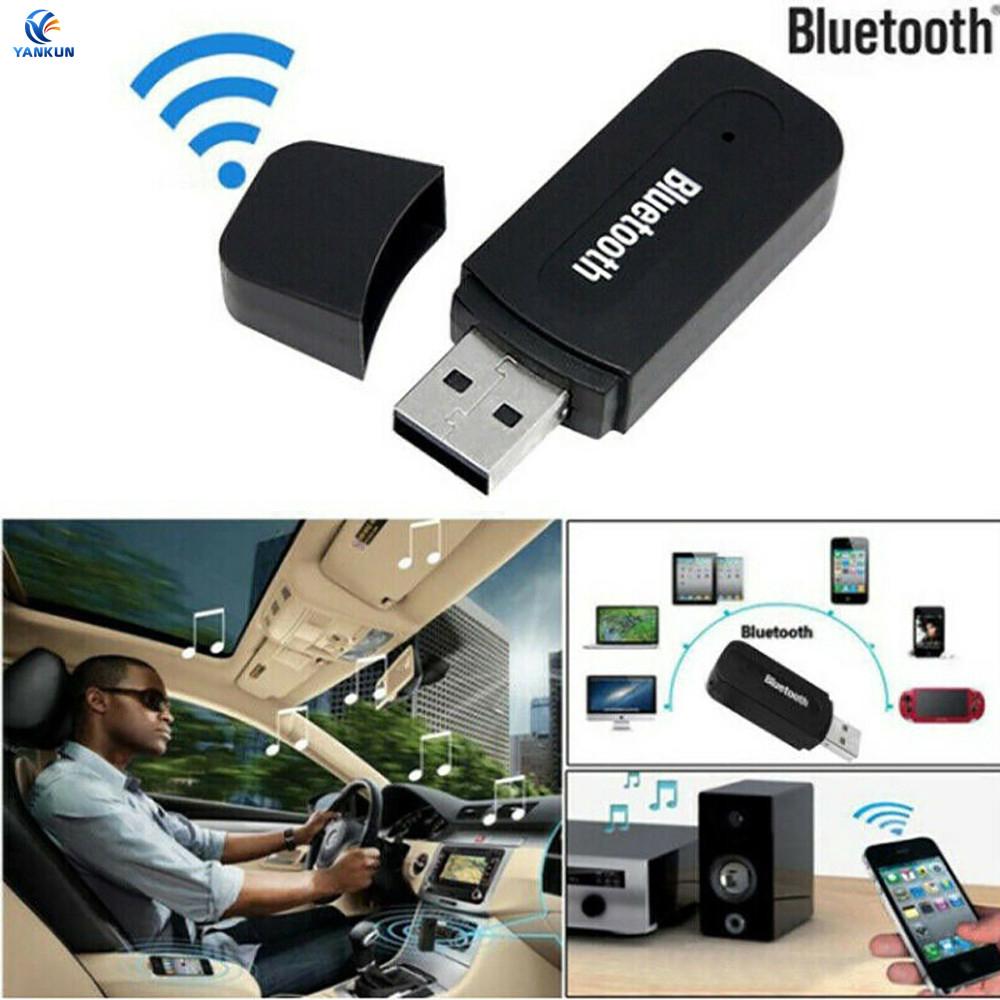 อะแดปเตอร์รับสัญญาณเสียงสเตอริโอไร้สายบลูทูธ aux to usb 3 . 5 มม.