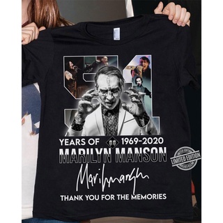 เสื้อยืดโอเวอร์ไซส์ใหม่ เสื้อยืด พิมพ์ลาย 1969 Marilyn Manson Thank You For The Memories Kapbkm64Gogfop73 51 ปีS-3XL