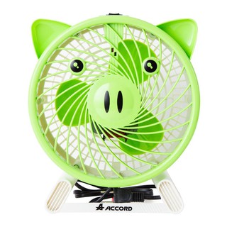 พัดลมตั้งโต๊ะ 7 นิ้ว สีเขียว Accord AC-07 Pig Accord AC-07 Pig 7 inch Green Fan