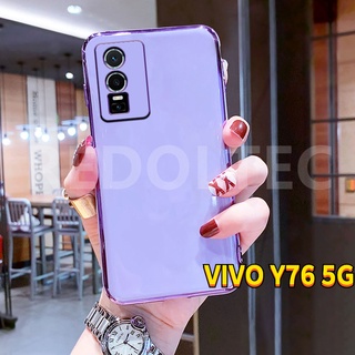 เคส VIVO Y76 5G การป้องกันเลนส์รูปแบบใหม่ 6D ชุบซิลิโคนเคสโทรศัพท์แบบนิ่ม