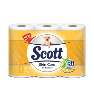 SCOTT สก็อตต์ สกินแคร์ กระดาษชำระ หนา 3 ชั้น (แพ็ค 6 ม้วน)