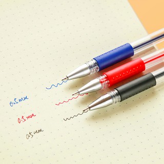 ปากกาน้ำเงิน ปากกาแดง ปากกาดำ ปากกาหมึกเจล มี 3 สีให้เลือก หัว 0.5มม ปากกา ปากกาลูกลื่น ปากกาทำงาน