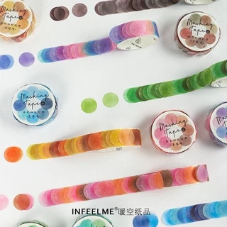 100pcs/roll Candy สีสัน Dots Washi เทปรอบ Dot สติกเกอร ์ สําหรับ Diy ตกแต ่ งไดอารี ่ Planner Scrapbooking Photo Ablum