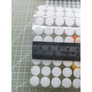 พร้อมส่ง ตีนตุ๊กแก มีกาวในตัว ทรงกลม ทุกขนาด1,2, 1.5, 2, 2.5, และ 3 cm สีขาว อุปกรณ์diy