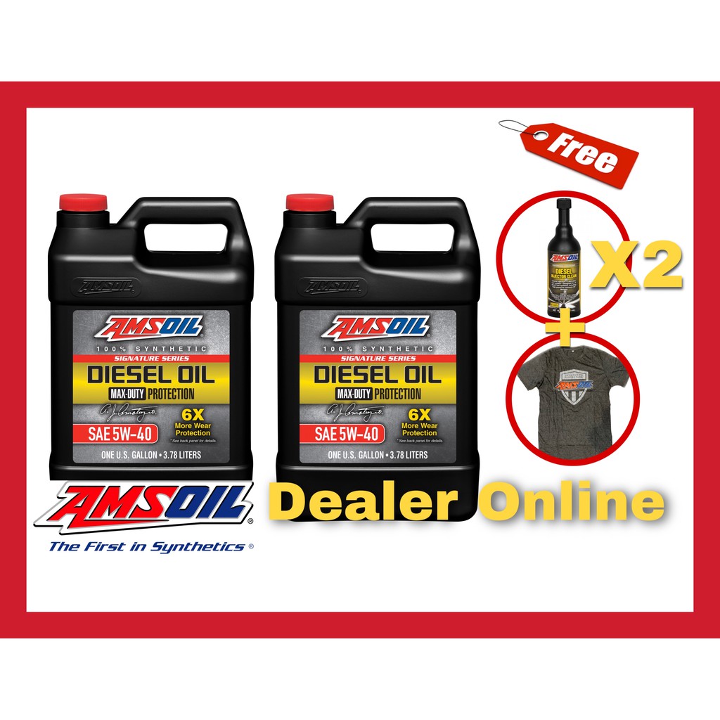 Amsoil Signature Series Max Duty Diesel Oil 6X SAE 5w-40 น้ำมันเครื่องดีเซล สังเคราะห์แท้100%