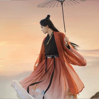 Hanfu เดิมพิมพ์เอว Hanfu สไตล์จีนทอง Hanfu อัศวินชายชุดฤดูร้อน ชุดจีนโบราณ สไตล์จีน Hanfu