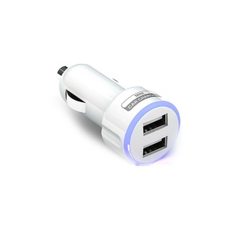 อะแดปเตอร์ชาร์จอย่างรวดเร็วแบบ dual usb car charger qc3 .  สีขาว