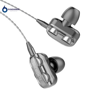 Earbuds 3D หูฟังสเตอริโอแบบ Dual Driver Hifi สําหรับเล่นกีฬา