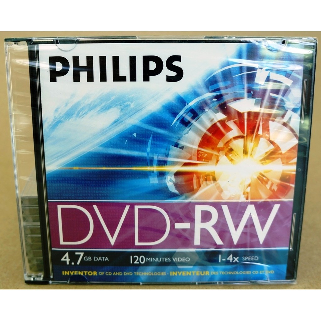 Philips DVD-RW 1-4X 4.7GB. (1 แผ่น) พร้อมกล่อง