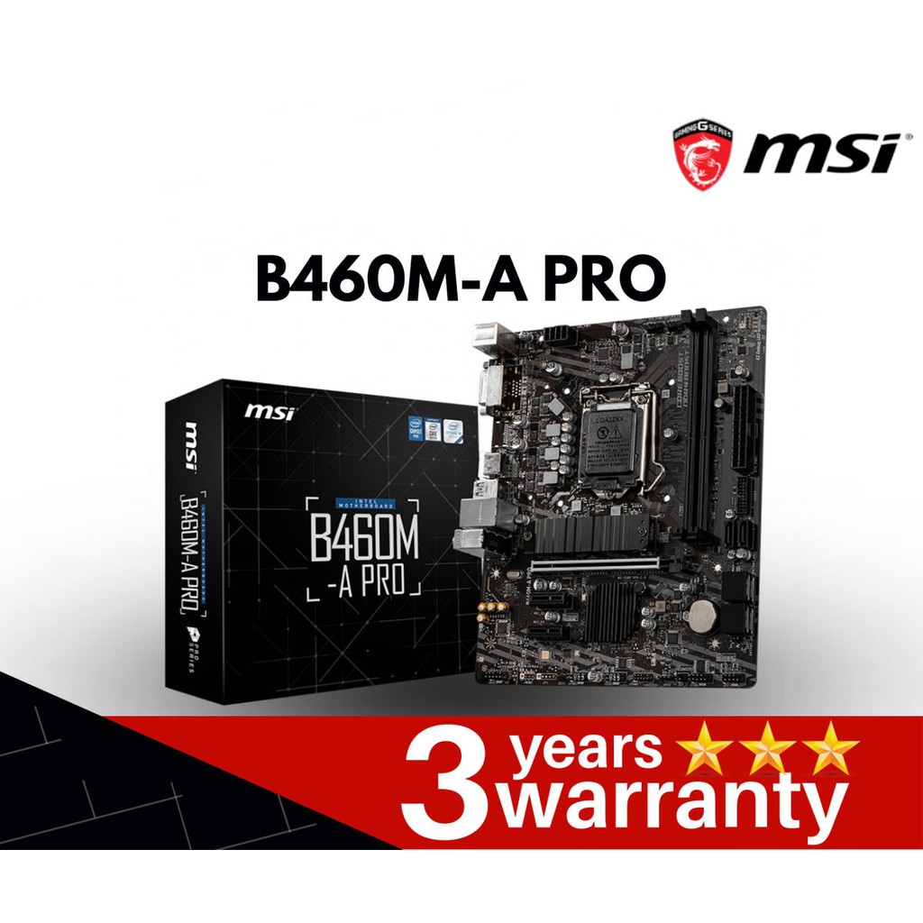 MAINBOARD (เมนบอร์ด) 1200 MSI B460M-A PRO ประกัน 3 ปี