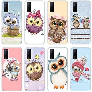 Vivo y85 v9 pro v11 pro v17 pro y12s y20s y20 y17 Case TPU Soft Silicon Protecitve Shell Phone casing Cover Cute Owl Hearts Lover