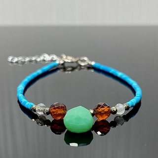 สร้อยข้อมือหินเจียรไนแท้ทั้งเส้น (Turquoise and mixed stone Bracelet)  #6