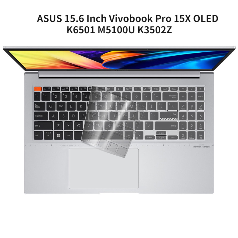 ฟิล์มติดแป้นพิมพ์ TPU สําหรับโน้ตบุ๊ก ASUS 15.6 นิ้ว K3502Z Vivobook Pro 15X OLED K6501 M5100U