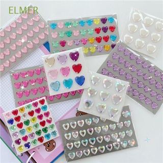 ELMER School Diamond Stickers Scrapbooking DIY LOVE Diamond 3D Shining Stickers Phone Laptop Stickers Cute Stationery Sticker Phone Decorative Craft Sticker Beautiful Sticker Toys Heart Diamond