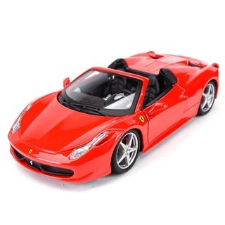 โมเดลรถยนต์ โมเดลรถเหล็ก โมเดลรถ Ferrari 458 Spider Burago 1/24 พร้อมส่งจาก กทม.