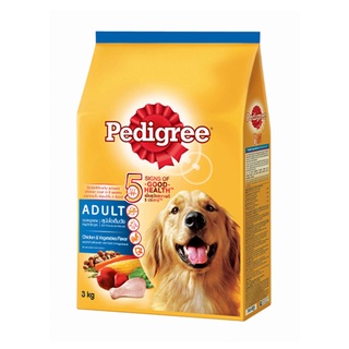 เพดดิกรี อาหารสุนัขโต รสไก่และผัก 3 กก. อาหารสุนัข Pedigree Dog Food Adult Chicken &amp; Vegetable 3 kg