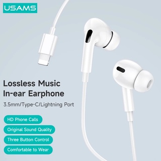 Usams EP-41 หูฟังอินเอียร์ สเตอริโอ HiFi Type C IP 3.5mm สําหรับโทรศัพท์ แท็บเล็ต MP3