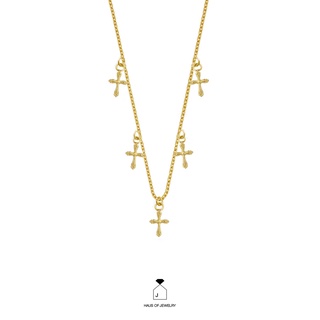 Haus of Jewelry BOHEMIAN CROSS NECKLACE สร้อยคอเงินแท้