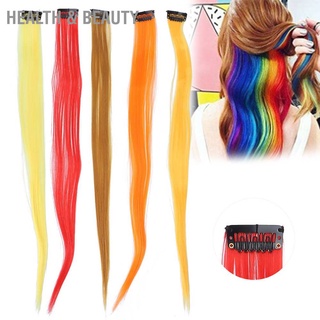 Health &amp; beauty Straight Hairpiece Clip Bright Color Hair Extensions for Cosplay Dress Up Party Holiday