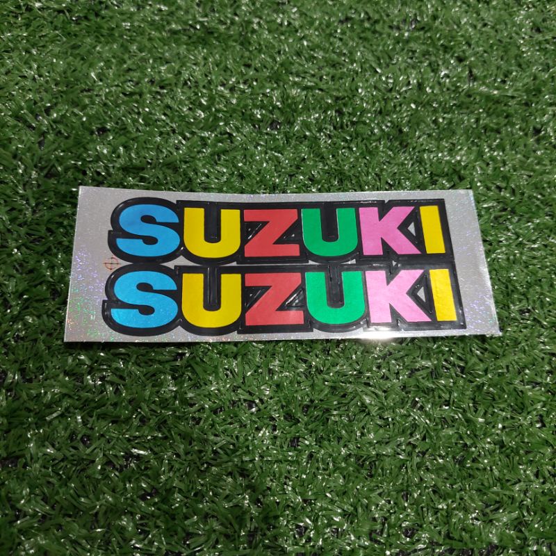 สติ๊กเกอร์ติดรถมอเตอร์ไซค์ สติ๊กเกอร์ติดรถมอไซค์สีรุ้ง SUZUKI สติ๊กเกอร์แต่ง