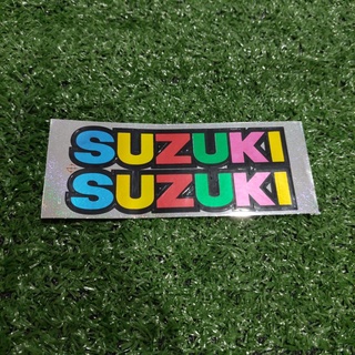 สติ๊กเกอร์ติดรถมอเตอร์ไซค์ สติ๊กเกอร์ติดรถมอไซค์สีรุ้ง SUZUKI สติ๊กเกอร์แต่ง