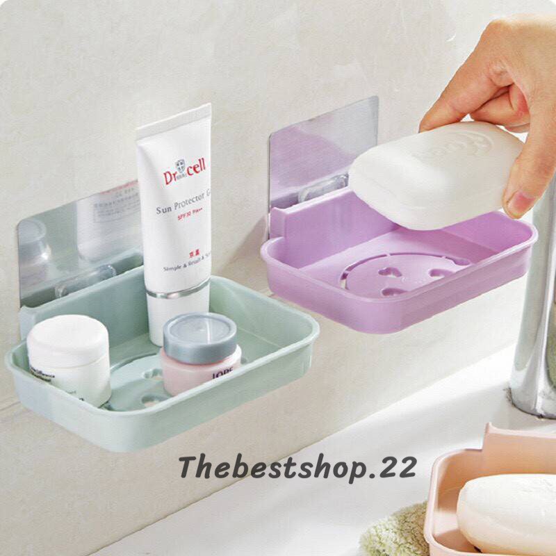 💦ที่วางสบู่ ที่ใส่สบู่ติดผนังยึดผนัง ไม่ต้องเจาะ รูปยิ้ม #C-0025