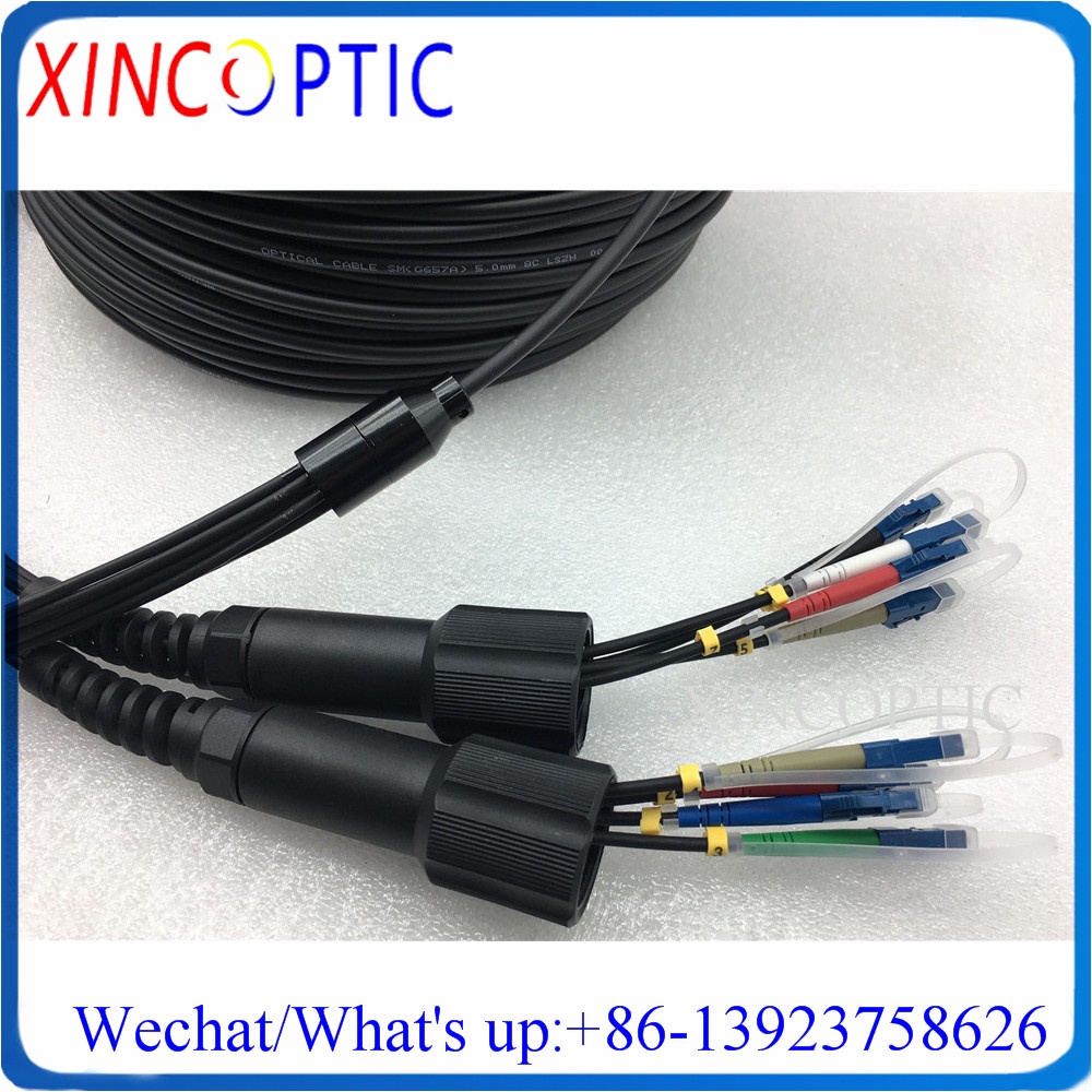 250M 8F,SM,9/125,G657A,8Fibers PDLC/SC/FC/ST LSZH/TPU 8C 250Mts Armored Fiber Optic Patch Cord PDLCU