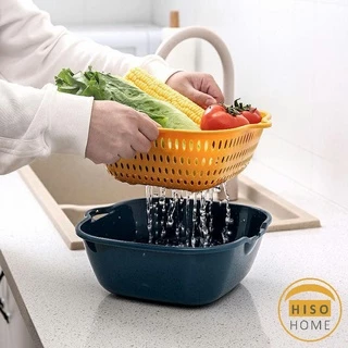 ตะกร้าล้างผลไม้ ตะกร้าล้างผัก 2ชั้น 2in1 Basin for washing vegetables