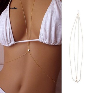 Richu_Women Crossover Star Harness Bikini Body Belly Waist Necklace Chain Jewelry