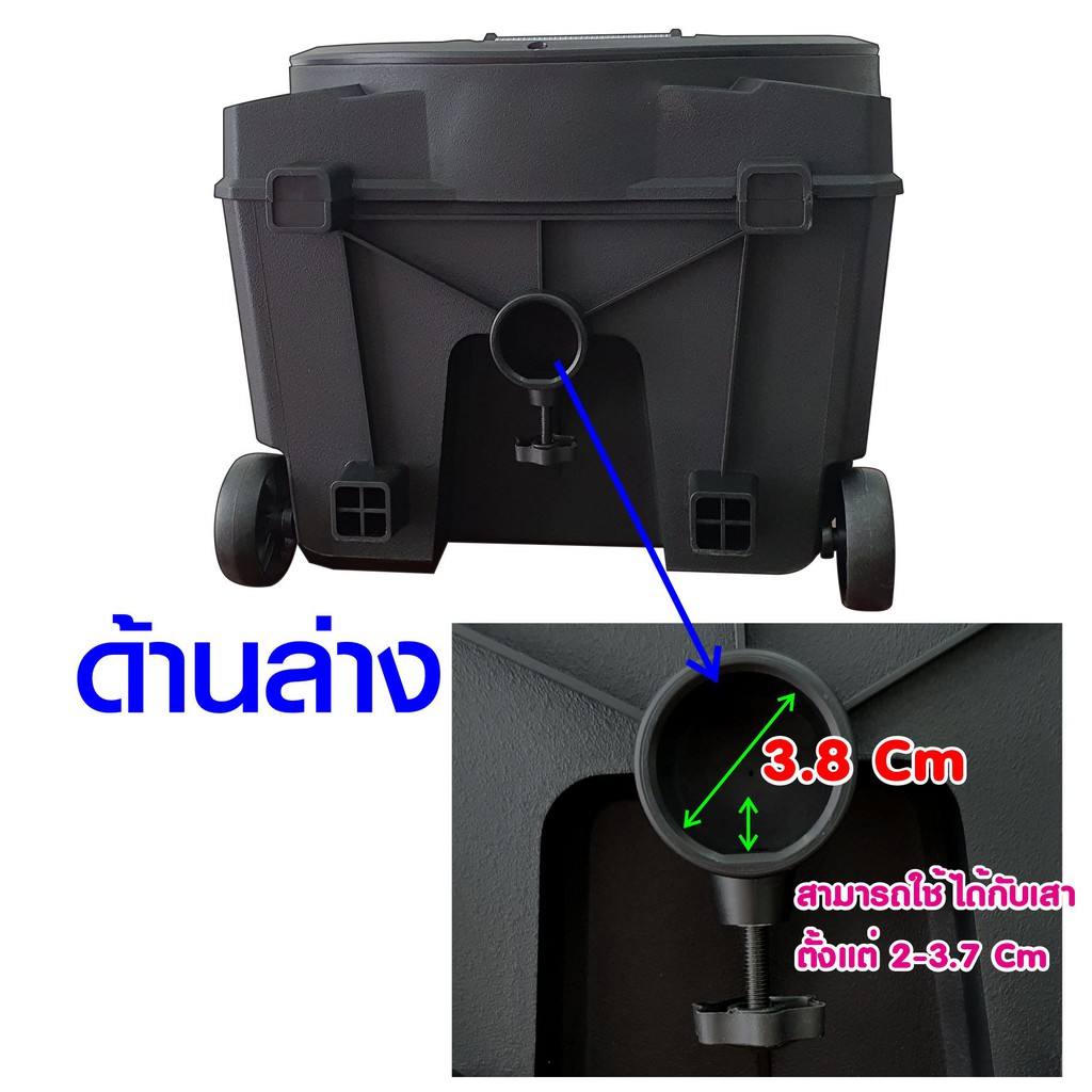 SKG ลำโพงล้อลาก 12 นิ้ว 6000 W ไฟวิบวับ ปิด-เปิดไฟได้ รุ่น AV-1000 BT12 สีดำ มีไมค์ลอยในตัว 1ตัว - รูปที่ 7