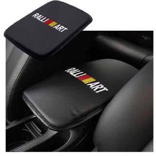 1x Black Ralliart Carbon Look Car Center Console ที่เท้าแขนเบาะรองนั่ง