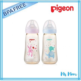 ขวดนม Pigeon พีเจ้น สีชา 11 ออนซ์ (1 ขวด)