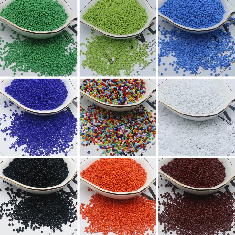 ลูกปัดทรายสีพื้น 2/3/4 มม. 30 กรัม/ล็อตอุปกรณ์เสริมเครื่องประดับ DIY