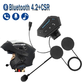 บลูทูธติดหมวกกันน็อค New edition 2022 รุ่น BT12 Moto Bluetooth V5.0 ชุดหูฟังรถจักรยานยนต