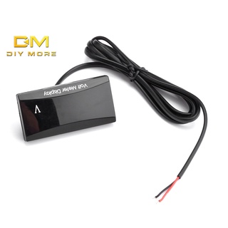 Diymore DC 12V รถจักรยานยนต์ ตรวจจับแบตเตอรี่ โวลต์มิเตอร์ LED ยานพาหนะ จอแสดงผลดิจิตอล โวลต์มิเตอร์