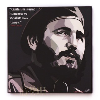 Fidel Castro ฟิเดล คาสโตร นักปฏิวัติ นักการเมือง คิวบา รูปภาพ​ติด​ผนัง ​pop​ art กรอบรูป แต่งบ้าน ของขวัญ ของสะสม คำคม