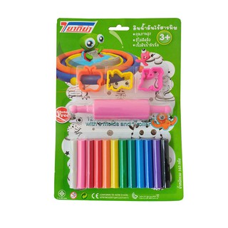 ดินน้ำมัน 12 สี โรลเลอ+แม่พิมพ์ แพ็ค 3 ชุด Plasticine 12 colors, roll + mold, pack 3 sets