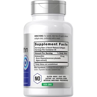 Horbaach - Natural Astaxanthin 10 mg | 60 Softgels แอสตาแซนธิน ต้านอนุมูลอิสระ ลดการอักเสบ Antioxidant