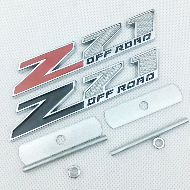 ป้ายโลหะ 3D สีดํา แดง เงิน Z71 สําหรับ Chevrolet Silverado