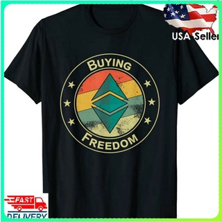 เสื้อยืดผ้าฝ้ายพิมพ์ลายราคาต่ำสุด!!Ethereum Crypto Currency Eth Buying Freedom Eth Coin Mens Summer Premium T Shirt LEL
