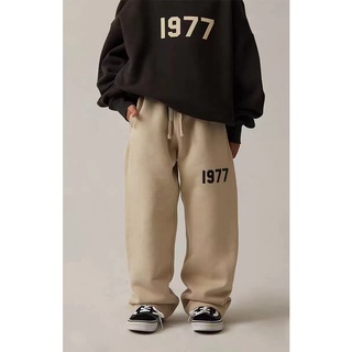 Fear of God Season 8 Double Line ESSENTIALS 1977 กางเกงกีฬาลําลอง ทรงหลวม แนวตรง สําหรับผู้ชาย และผู้หญิง