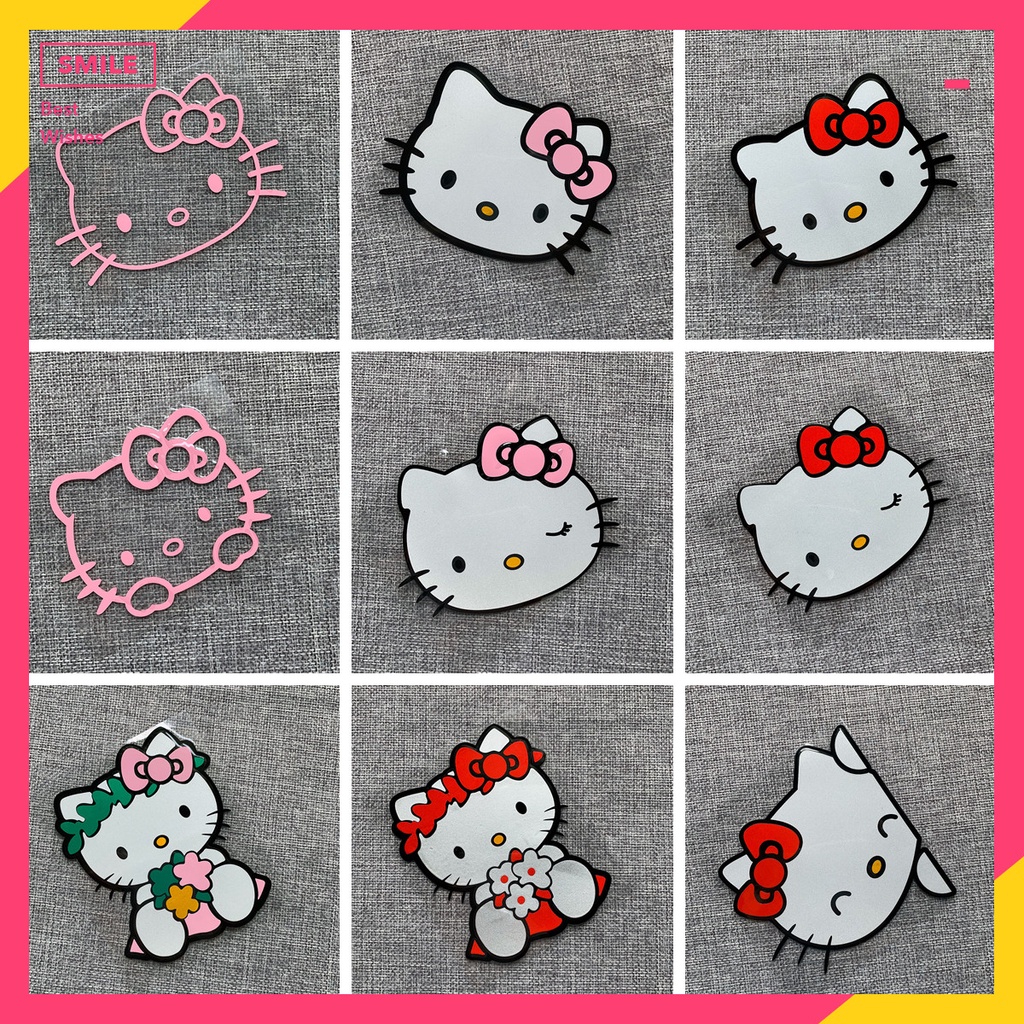 Hello Kitty สติ๊กเกอร์ vinyl เทปกันรอย ตกแต่งรถ รถไฟฟ้า รถยนต์ หน้าต่าง JAZZ REVO Yaris Jeep BYD BMW