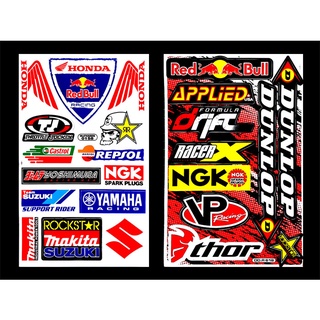 Repsol NGK Dunlop สติ๊กเกอร์ติดรถ 2แผ่นตามรูป สติ๊กเกอร์ซิ่ง สติ๊กเกอร์ซิ่ง มอเตอร์ไซค์ บิ๊กไบค์ รถยนต์ หมวกกันน็อค