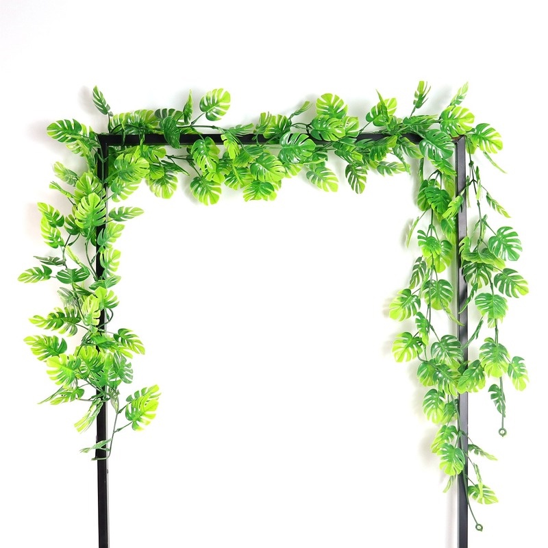 180 ซม.ประดิษฐ์ Monstera Leaf Vines แขวนพืชปาล์ม Safari ใบ Greenery Vines สําหรับตกแต่งบ้าน