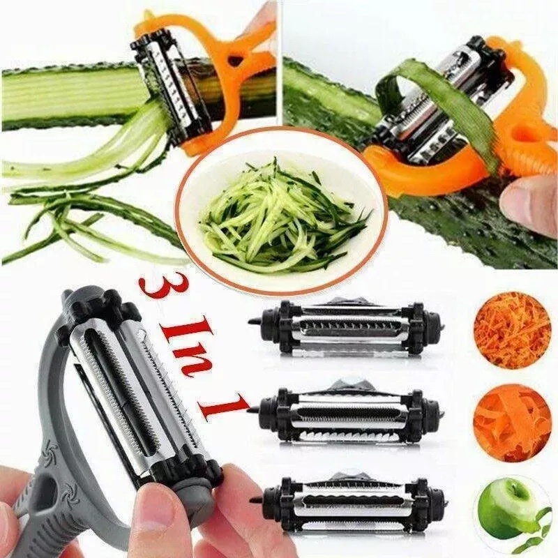 ที่ปอกเปลือก 3In1 Peeler ที่ปอกเปลือกอเนกประสงค์ ที่ขูดฝอย ปลอกเปลือกผลไม้ ขูดมะละกอ มีดสองคม