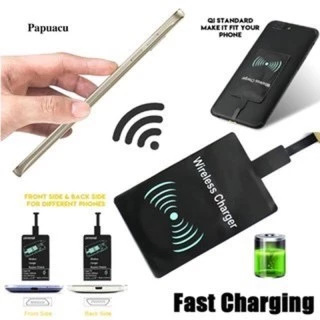🔥🔥🔥แผ่นรับสัญญาณชาร์จไร้สาย Qi Wireless Charger Receiver แผ่นรับรองการชาร์จ สำหรับโทรศัพท์ iPhone/Micro USB/Type-C