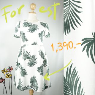 Forest Green Dress ฟอเรส กรีน เดรส  (M 38-31-40, L 40-34-42, XL 42-36-44, XXL 44-38-46)