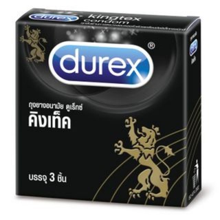 *ฉลากไทย ของแท้ ถุงยางอนามัย Durex Kingtex 3 ชิ้น 49 มม