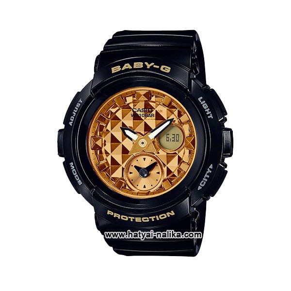 นาฬิกา Casio Baby-G BGA-195M Metal Dial series รุ่น BGA-195M-1A ดำ-ทอง ของแท้ รับประกัน1ปี