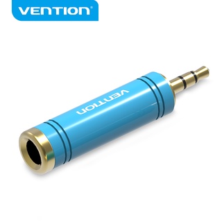 vention อะแดปเตอร์แจ็กเสียงสเตอริโอ ปลั๊กตัวผู้ 3.5 มม. 1/8 นิ้ว เป็นปลั๊กตัวเมีย 6.5 มม. 1/4 นิ้ว VAB-S04